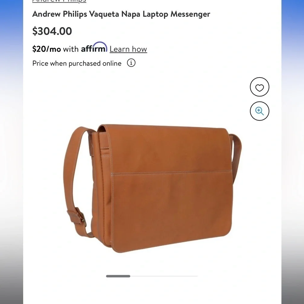 Andrew Phillips Vaqueta Napa laptop bag in used condition